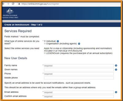 ImmiAccount-Registration-for Australian-Visa